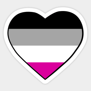 Pride Flag Heart Asexual Sticker